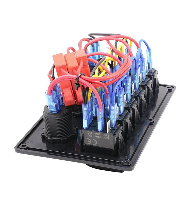 IP65 Waterproof Vehicle Marine Circuit 6 Gang Rocker 12-24V LED Switch ...